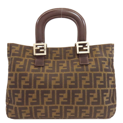 Fendi Zucca Pattern Handbag Canvas Leather — view 2