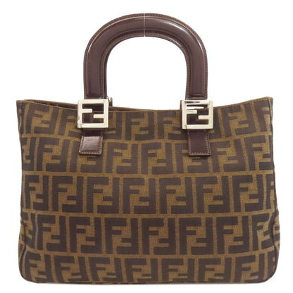 Fendi Zucca Pattern Handbag Canvas Leather