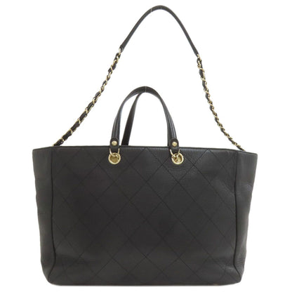 Chanel Quilted Gold 2-Way Tote Calf — view 2