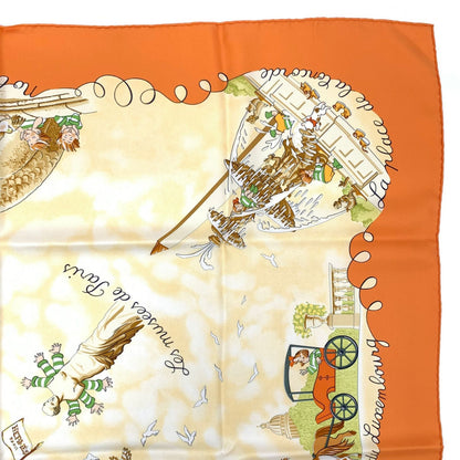 Hermes Carre 90 Silk Scarf les Triples de Paris Mischievous Triplets — view 4