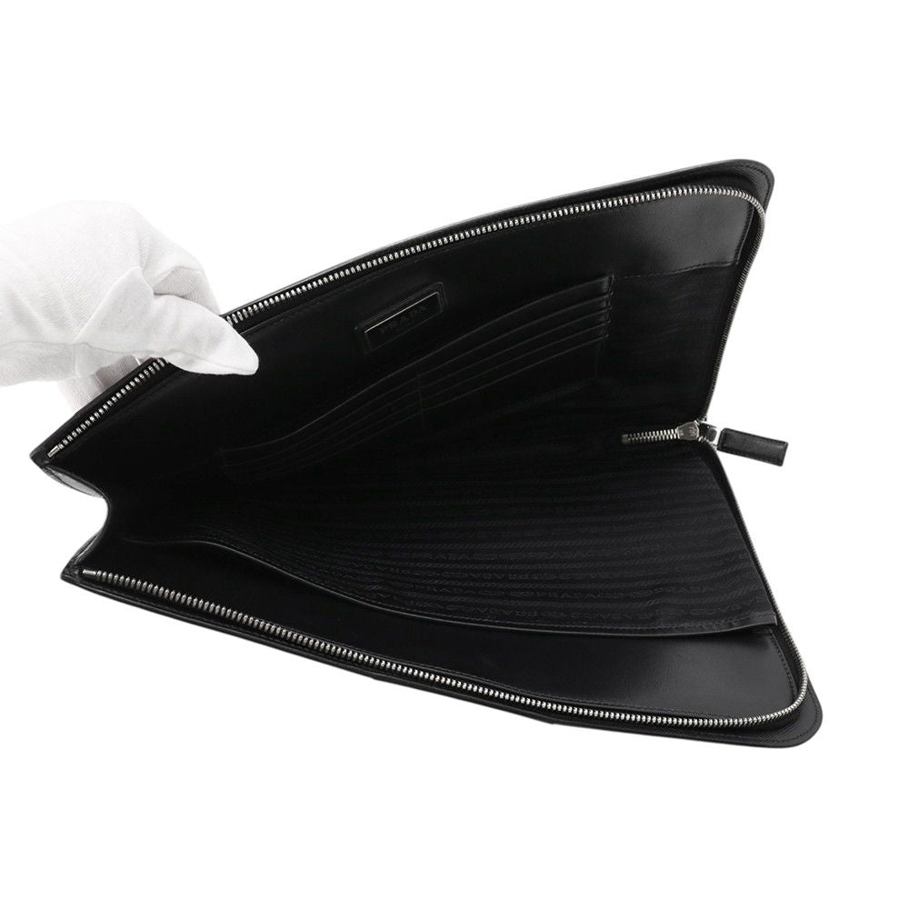 Prada Clutch Document Case Saffiano Leather Black — view 5