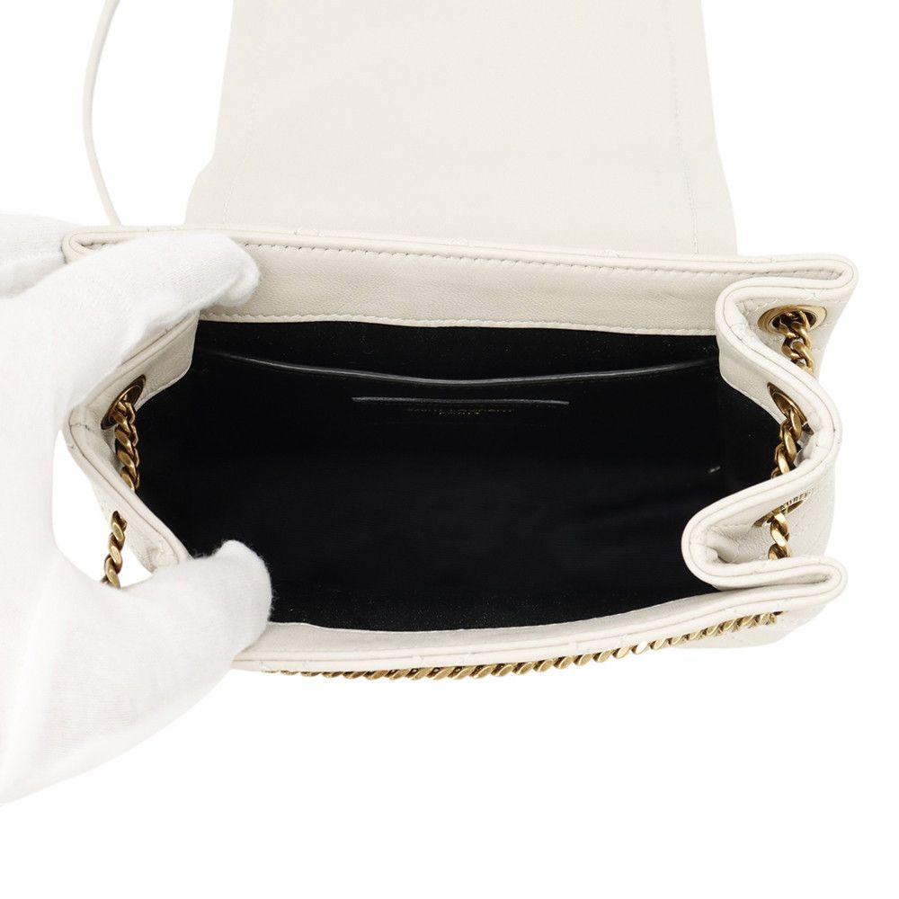 Saint Laurent Paris Chain Shoulder Bag Mini Nolita YSL White — view 6