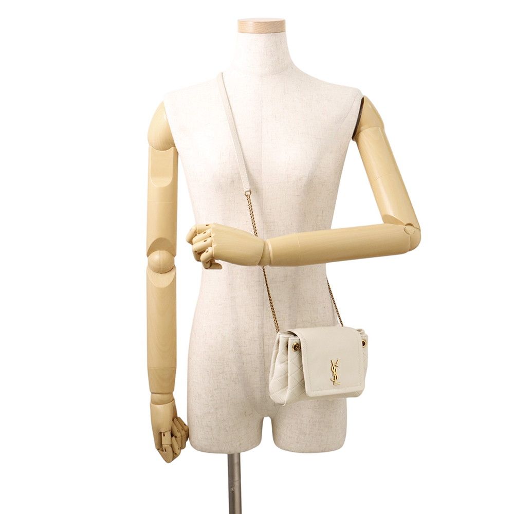 Saint Laurent Paris Chain Shoulder Bag Mini Nolita YSL White — view 5