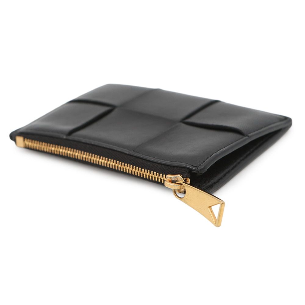 Bottega Veneta Coin Case Maxi Intrecciato Cassette Fastener Card Black — view 2