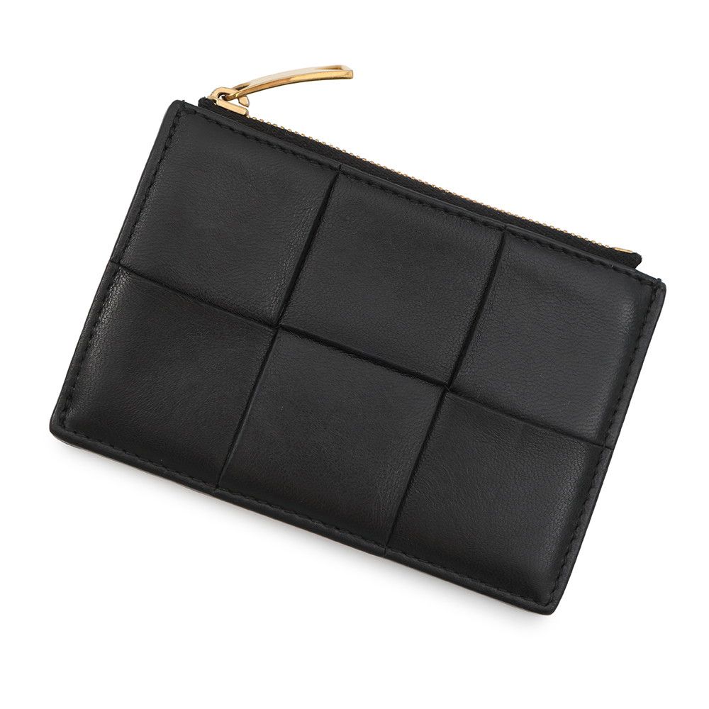 Bottega Veneta Coin Case Maxi Intrecciato Cassette Fastener Card Black