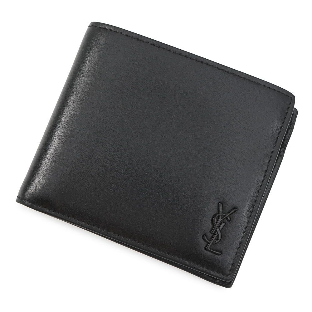 Saint Laurent Paris Bifold Wallet Cassandra with Coin Purse Leather Black