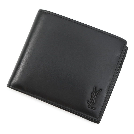 Saint Laurent Paris Bifold Wallet Cassandra with Coin Purse Leather Black