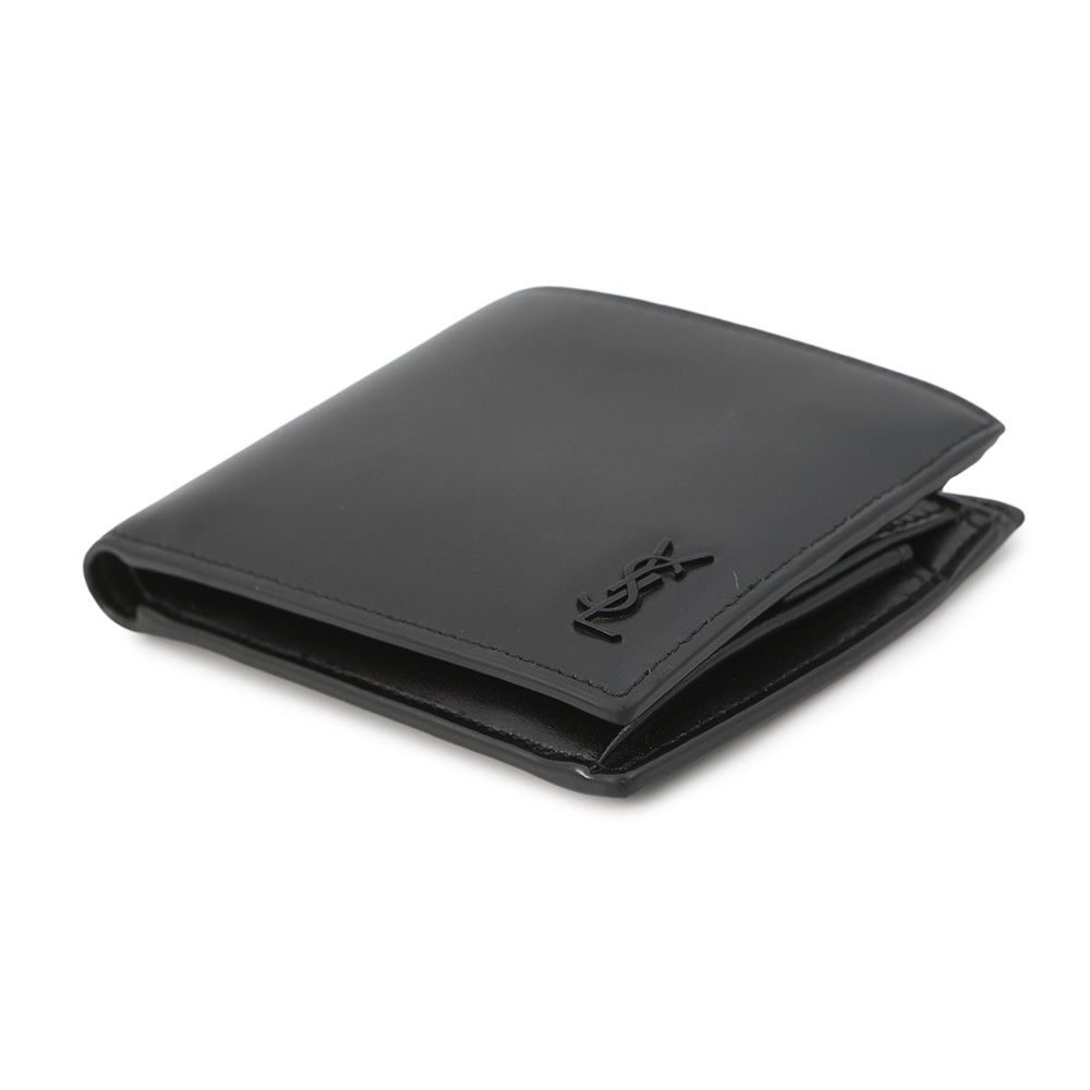 Saint Laurent Paris Bifold Wallet Cassandra with Coin Purse Leather Black — view 2