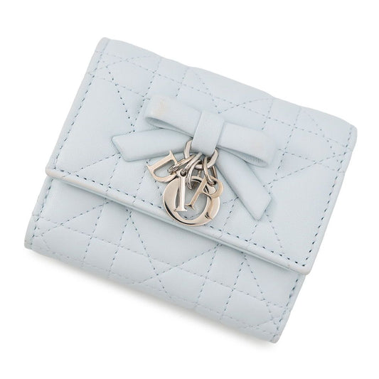 Dior Trifold Wallet Cannage My Hibiscus L Zip Lambskin