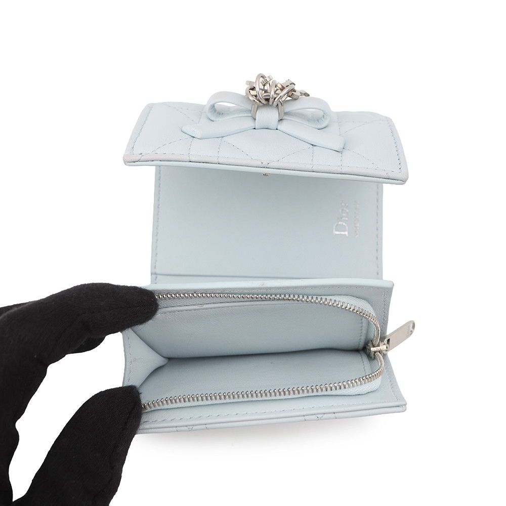 Dior Trifold Wallet Cannage My Hibiscus L Zip Lambskin — view 6