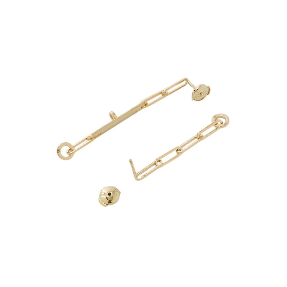 Hermes Earrings Kelly Chaine 18k Yellow Gold Asymmetric — view 3