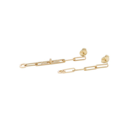 Hermes Earrings Kelly Chaine 18k Yellow Gold Asymmetric — view 2