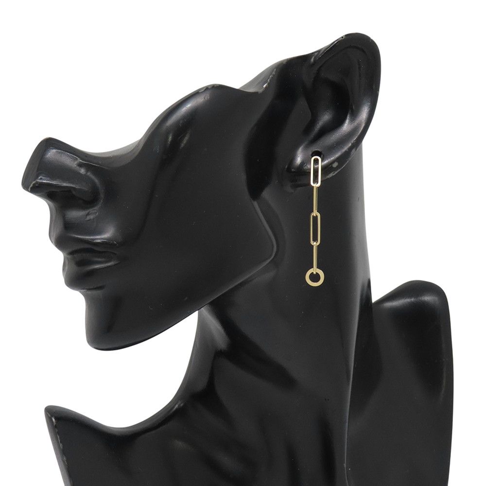 Hermes Earrings Kelly Chaine 18k Yellow Gold Asymmetric — view 5