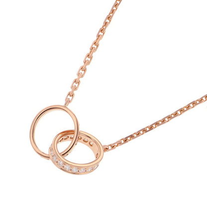 Cartier Necklace Love Semi Pave Diamond Total 18k Pink Gold Baby Pendant — view 3