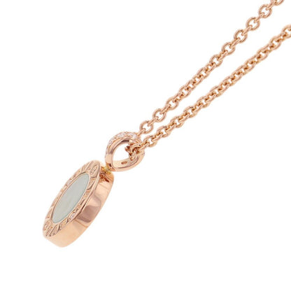 Bvlgari Necklace Mother of Pearl Onyx Diamond Total 18k Pink Gold Pendant — view 2