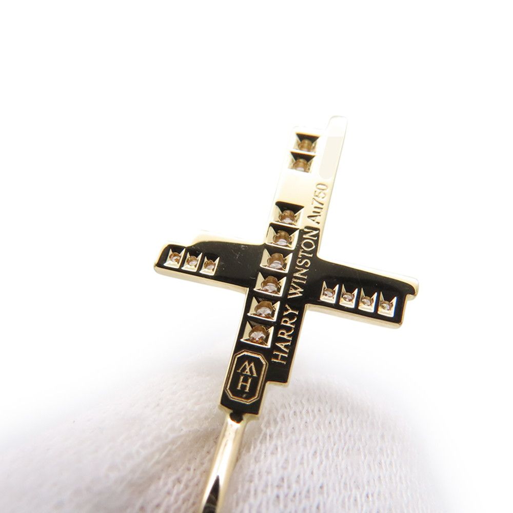 Harry Winston Necklace Traffic Cross Diamond Total 18k Yellow Gold Cmdyrecrtrf — view 8