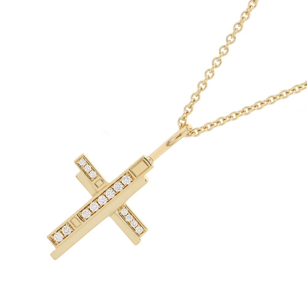Harry Winston Necklace Traffic Cross Diamond Total 18k Yellow Gold Cmdyrecrtrf
