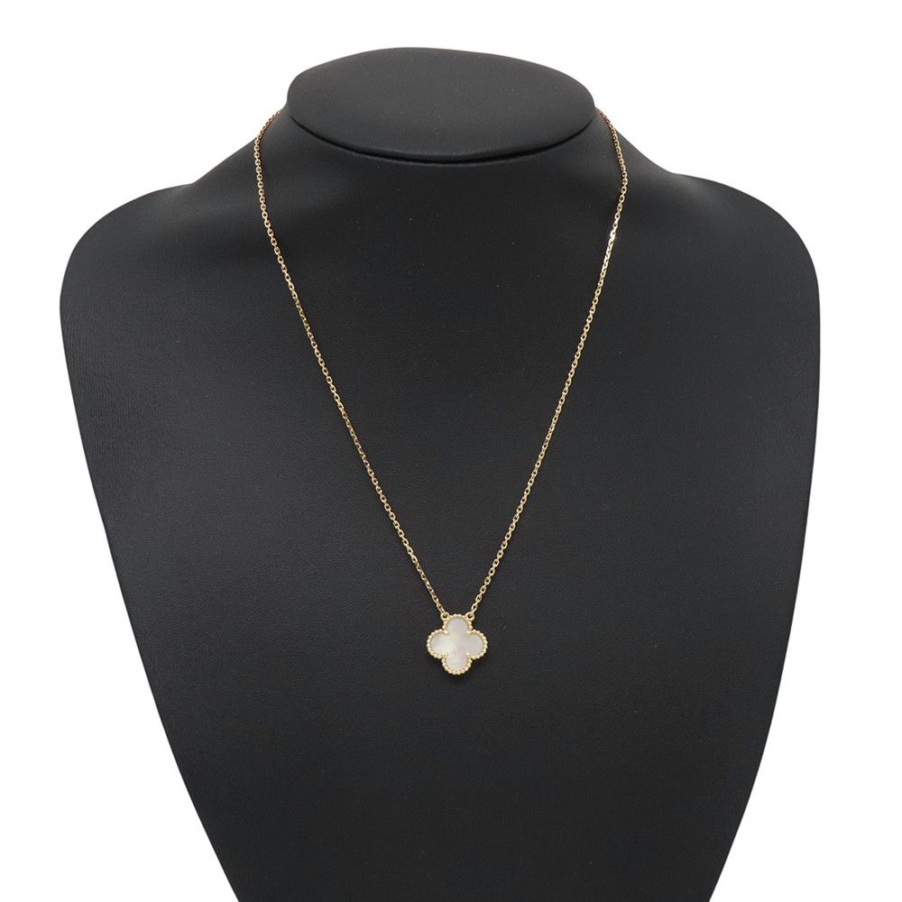 Van Cleef & Arpels Necklace Vintage Alhambra Pendant Mother of Pearl 18k Yellow — view 3