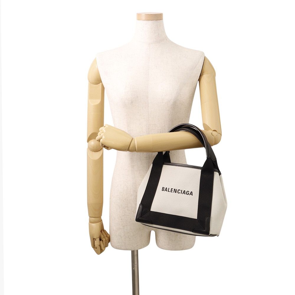 Balenciaga Handbag Navy Cabas XS Bag Black White — view 4