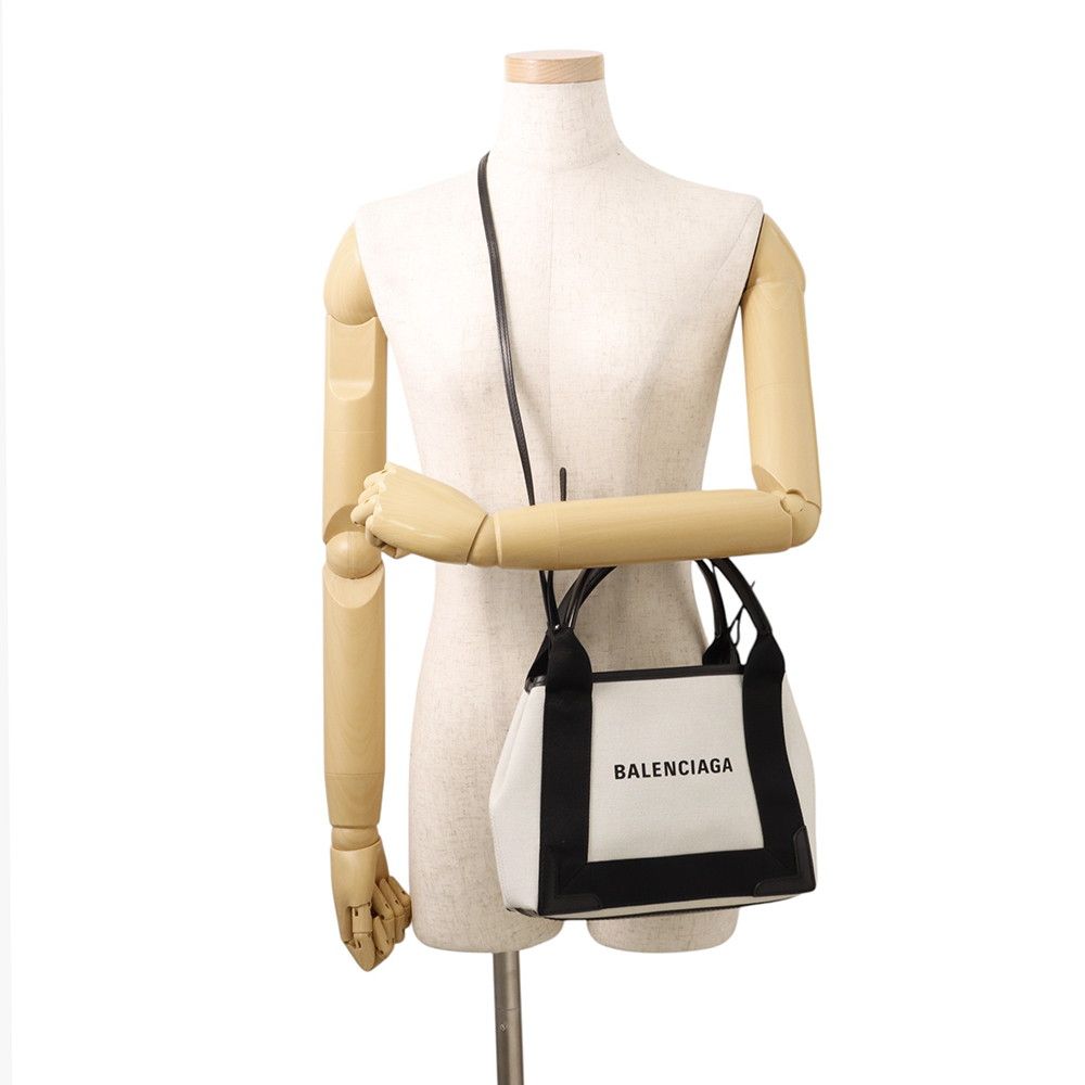 Balenciaga Handbag Navy Cabas XS Bag Black White — view 5