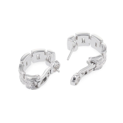 Cartier Earrings Maillon Panthere Pave Diamond Total 18k White Gold — view 3