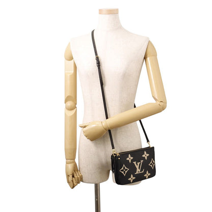 Louis Vuitton Shoulder Bag Bicolor Monogram Empreinte Pochette Double Zip Black — view 4
