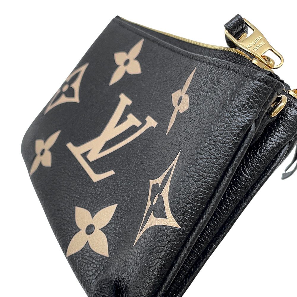Louis Vuitton Shoulder Bag Bicolor Monogram Empreinte Pochette Double Zip Black — view 7