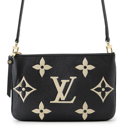 Louis Vuitton Shoulder Bag Bicolor Monogram Empreinte Pochette Double Zip Black