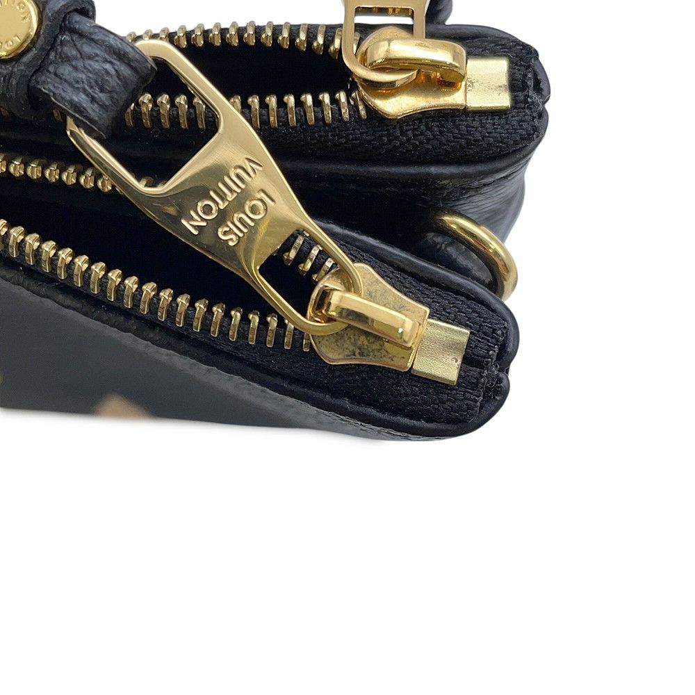 Louis Vuitton Shoulder Bag Bicolor Monogram Empreinte Pochette Double Zip Black — view 8
