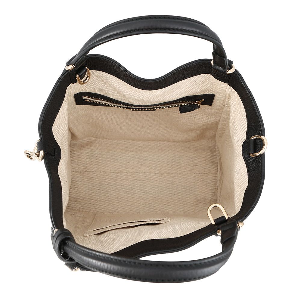 Gucci Handbag Soho Interlocking Leather Bag Black — view 6