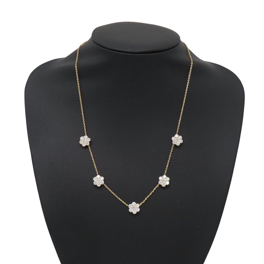 Van Cleef & Arpels Necklace Fullette 5 Flowers Diamond 18k Yellow Gold — view 4