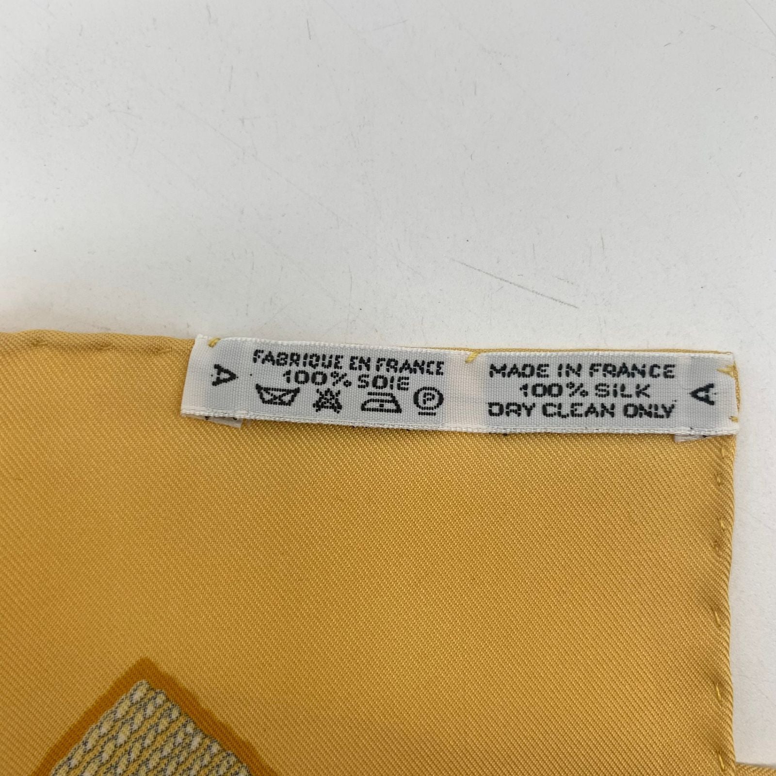 Hermes Carre 90 Chevaux de Trait Yellow Scarf Silk 100% with Special Paper — view 9