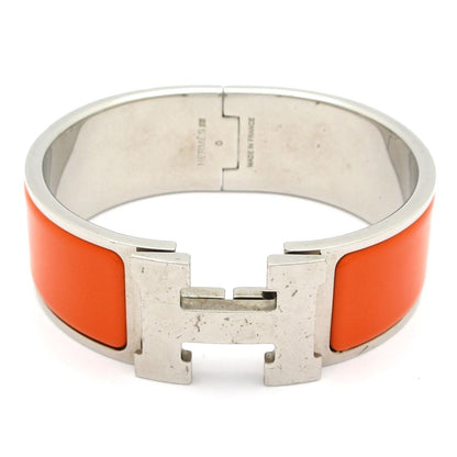 Hermes Bangle Clic Clac Silver Orange Bracelet