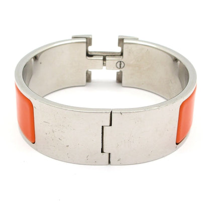 Hermes Bangle Clic Clac Silver Orange Bracelet — view 3
