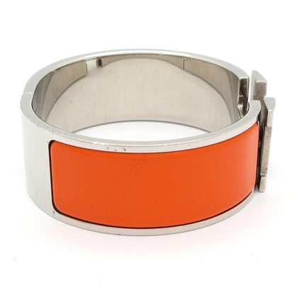 Hermes Bangle Clic Clac Silver Orange Bracelet — view 2