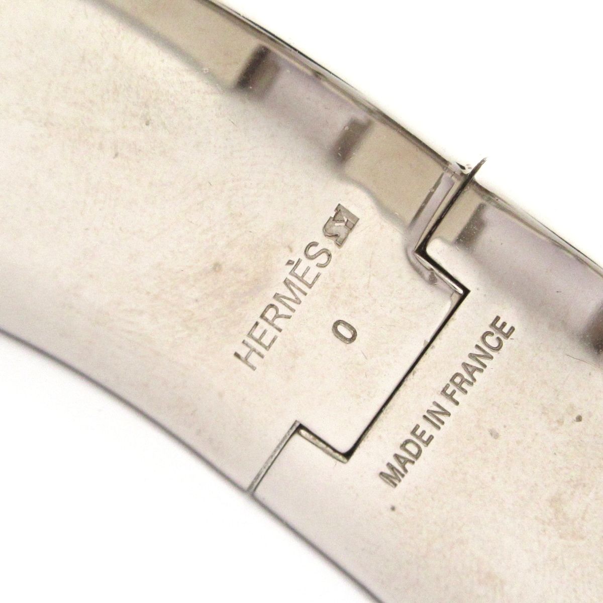 Hermes Bangle Clic Clac Silver Orange Bracelet — view 4