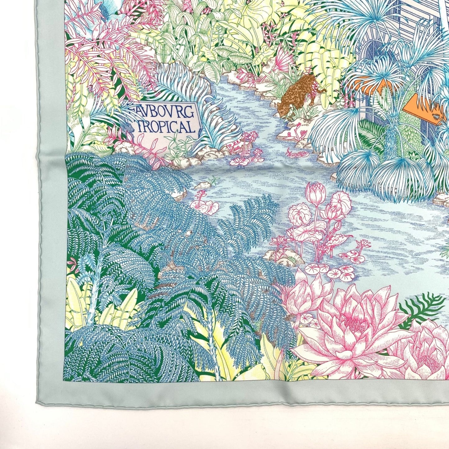 Hermes Carre 90 Faubourg Tropical Collection Multicolor Scarf — view 6