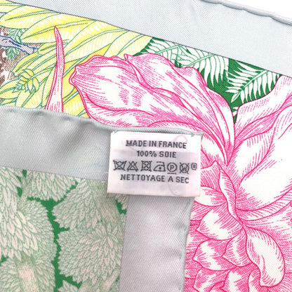 Hermes Carre 90 Faubourg Tropical Collection Multicolor Scarf — view 8