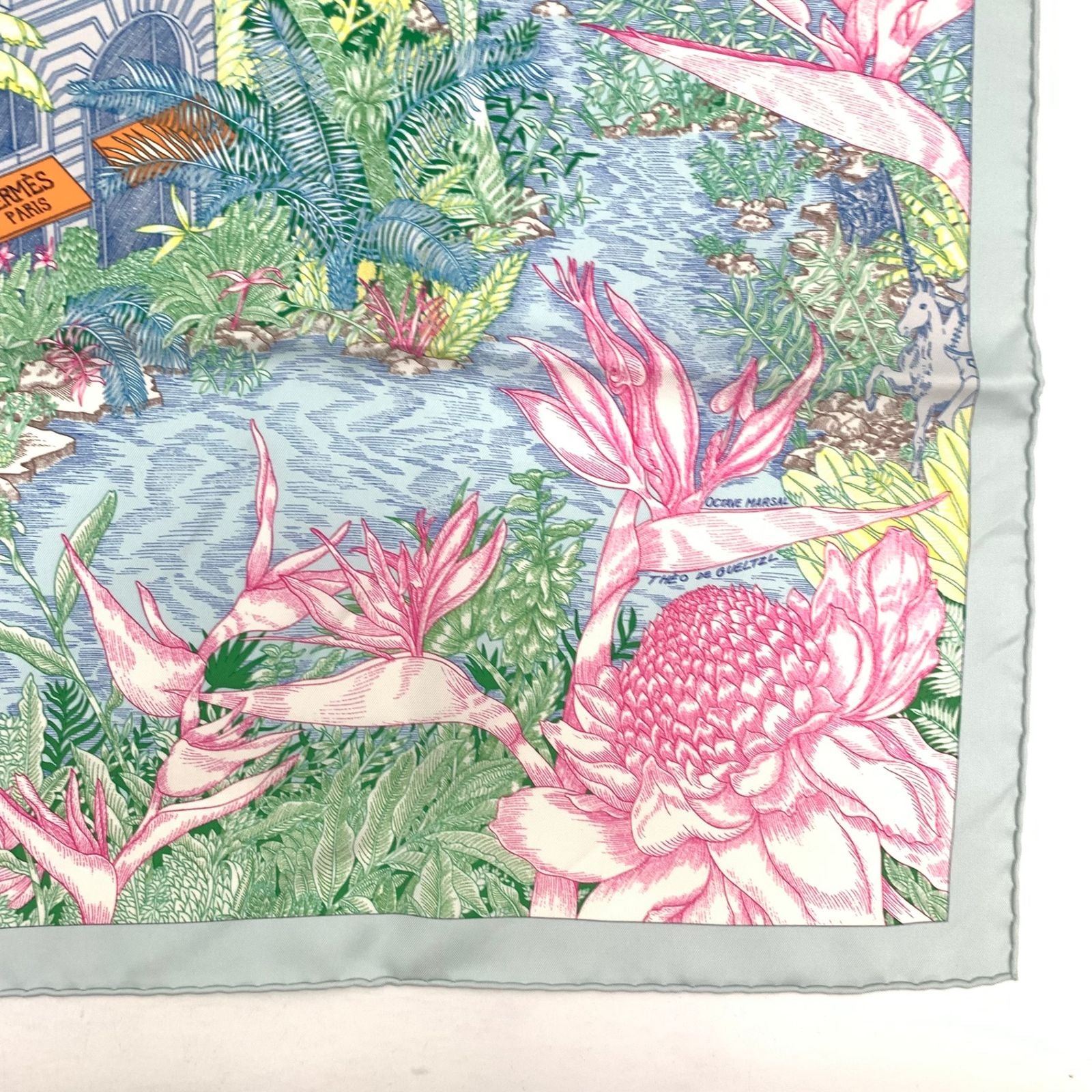 Hermes Carre 90 Faubourg Tropical Collection Multicolor Scarf — view 5
