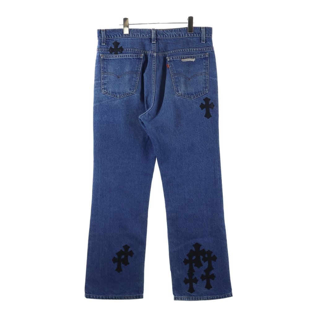 Chrome Hearts Vntg Blu Orng Tab 517 Washed Denim Pants with Cross Patch Indigo — view 2