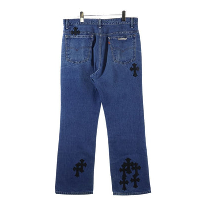 Chrome Hearts Vntg Blu Orng Tab 517 Washed Denim Pants with Cross Patch Indigo — view 2