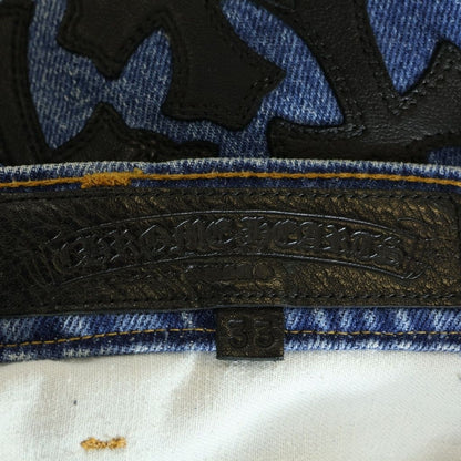 Chrome Hearts Vntg Blu Orng Tab 517 Washed Denim Pants with Cross Patch Indigo — view 7