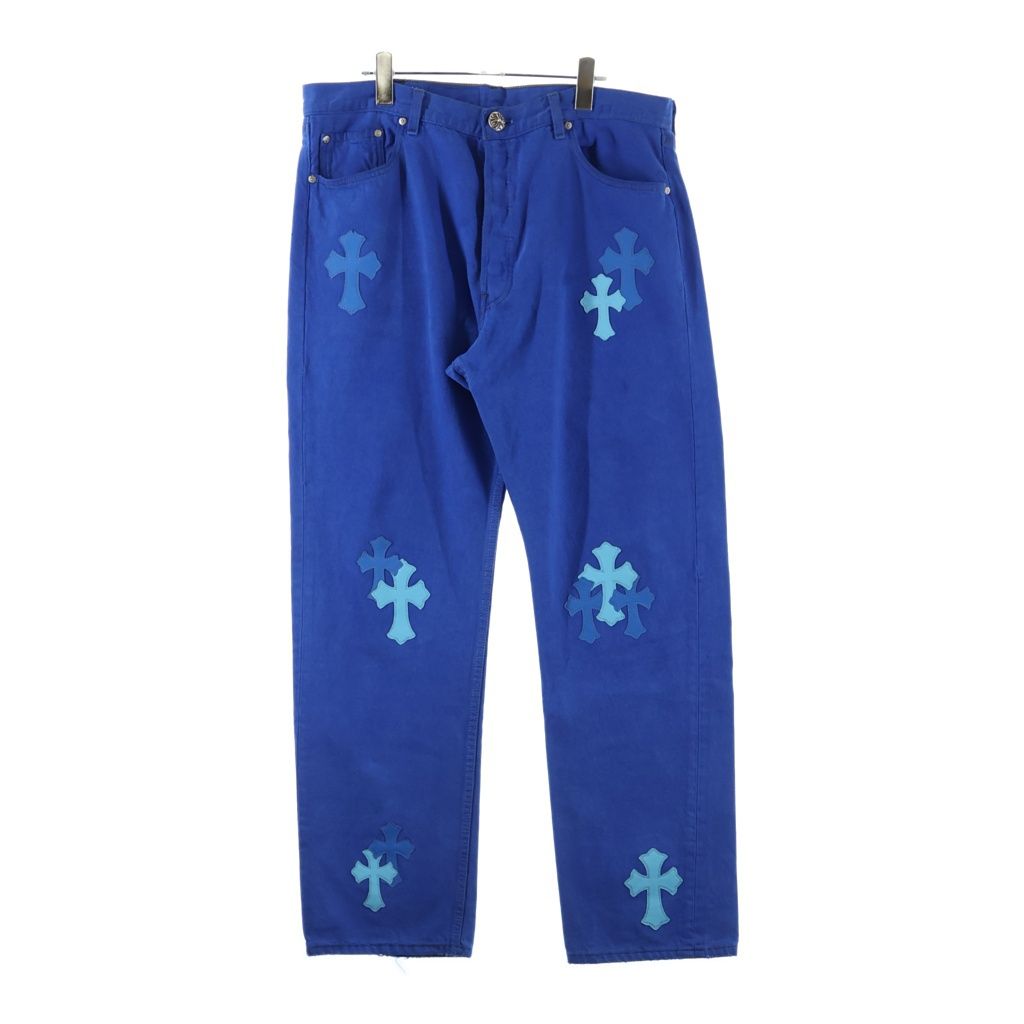 Chrome Hearts Vntg Jean Blu Red Tab Washed Pants with Cross Patch