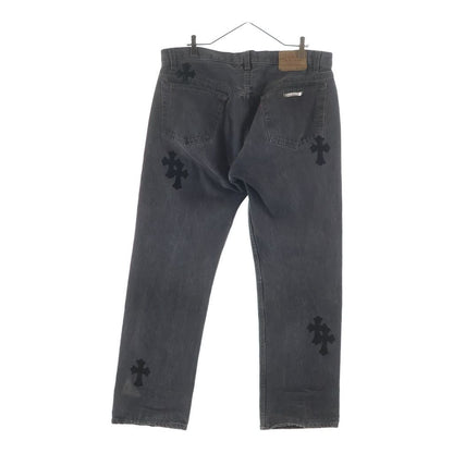 Chrome Hearts Vntg Jean Blk Red Tab Washed Pants Black with Cross Patch — view 2