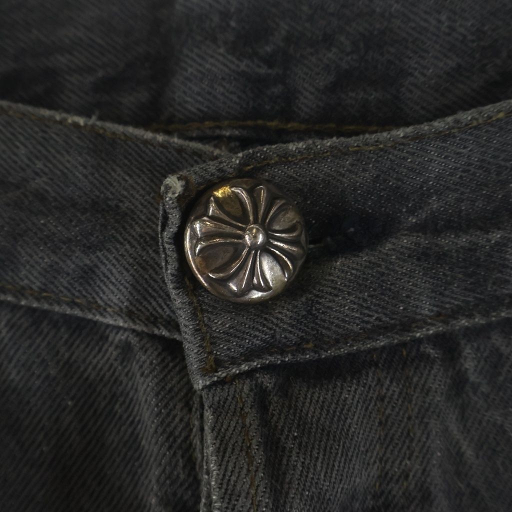 Chrome Hearts Vntg Jean Blk Red Tab Washed Pants Black with Cross Patch — view 5