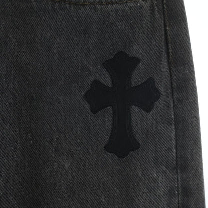 Chrome Hearts Vntg Jean Blk Red Tab Washed Pants Black with Cross Patch — view 4
