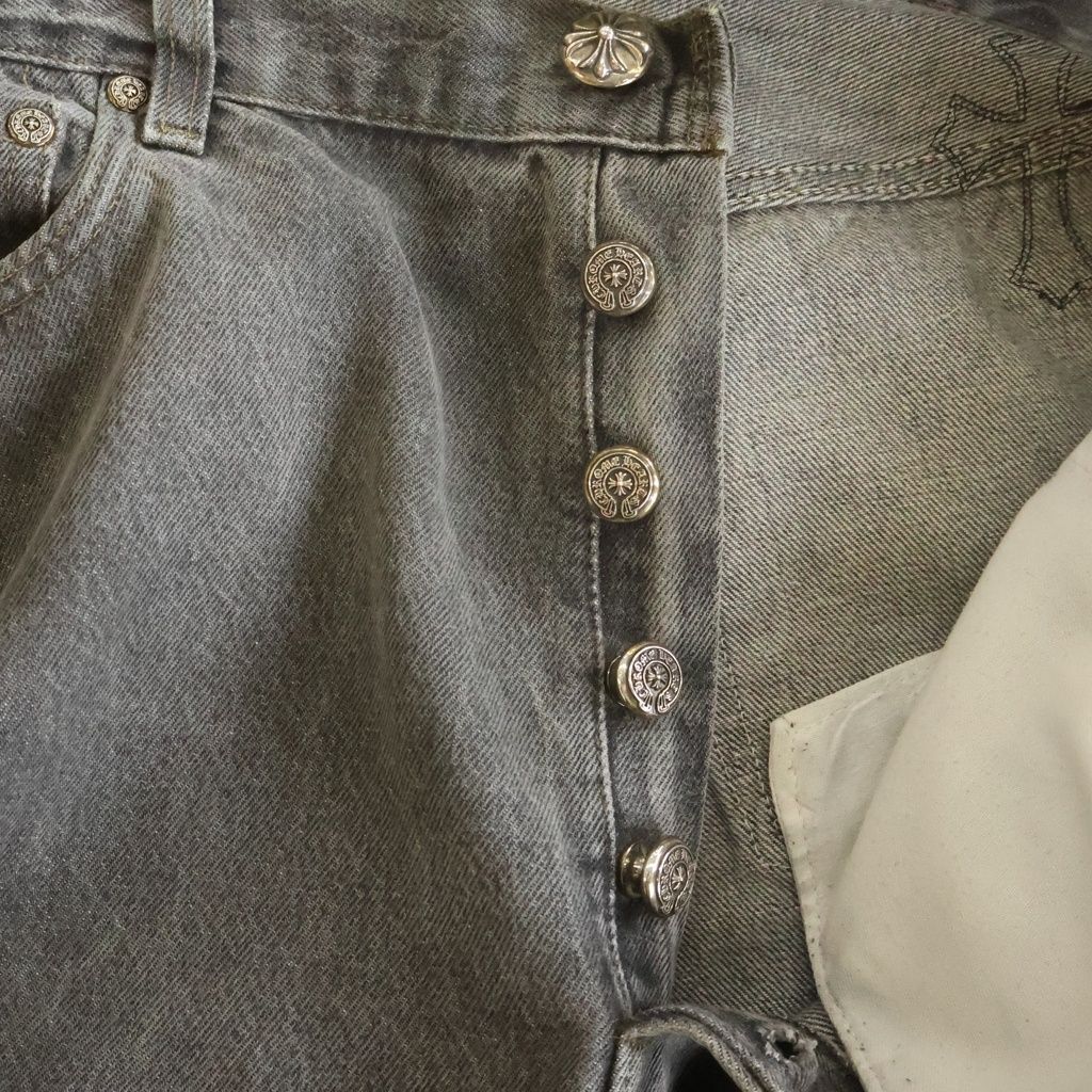 Chrome Hearts Vntg Jean Blk Red Tab Washed Pants Black with Cross Patch — view 8