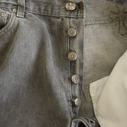 Chrome Hearts Vntg Jean Blk Red Tab Washed Pants Black with Cross Patch — view 8