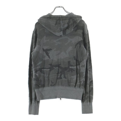 Dolce & Gabbana Logo Plate Camouflage All Over Pattern Zip Up Hoodie Gray — view 2