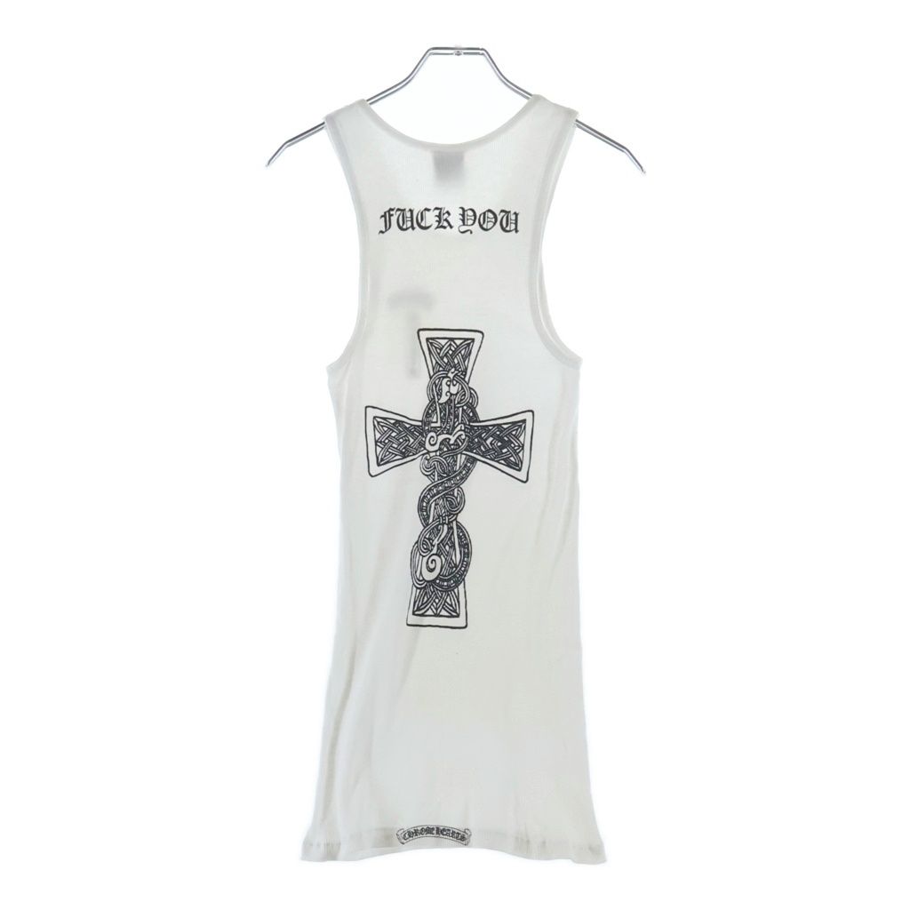 Chrome Hearts Vintage Celtic Cross T Bar Tank Top White
